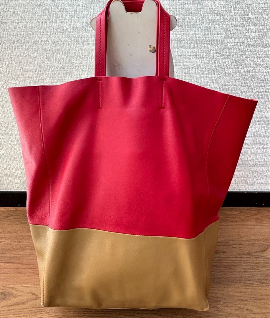 CÉLINE 赤✖️ベージュ トートバッグ