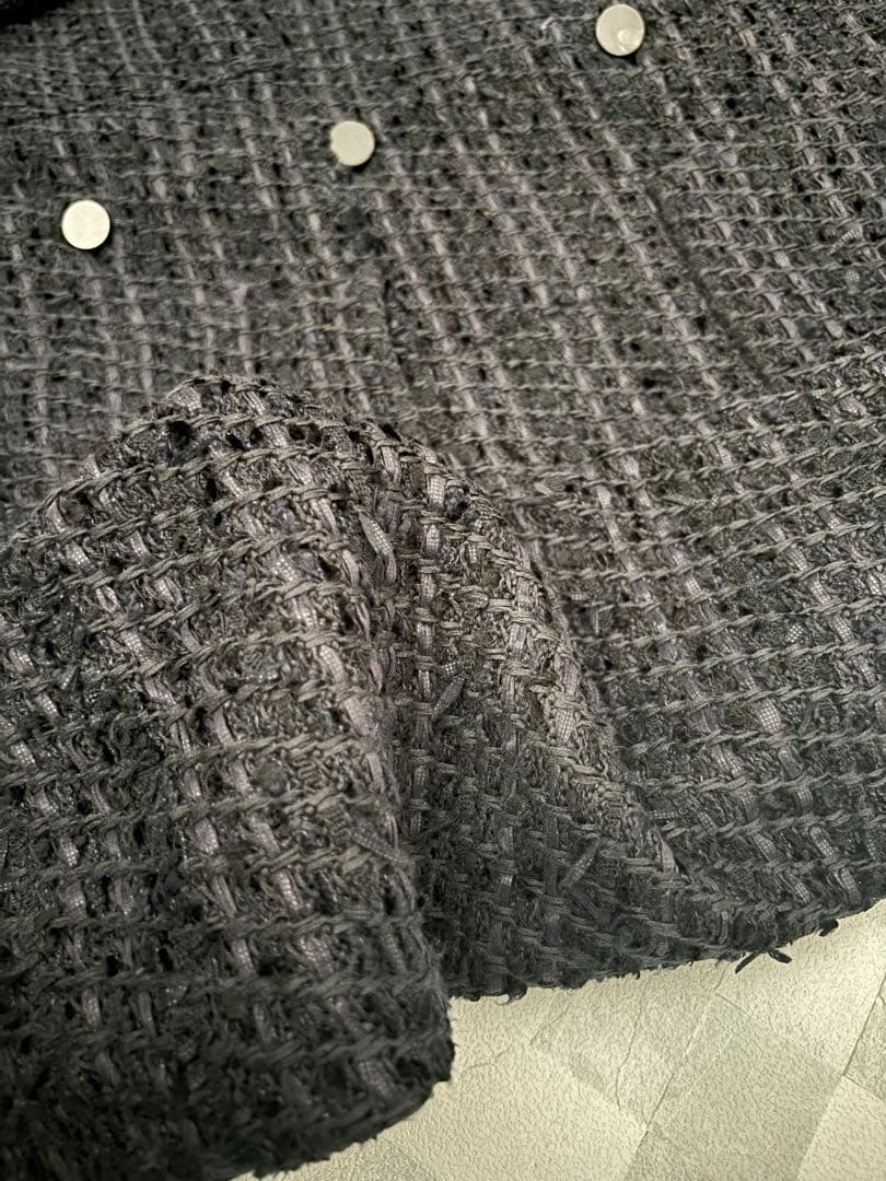 COOHEM ツイードジャケット ニットジャケット XL ネイビー