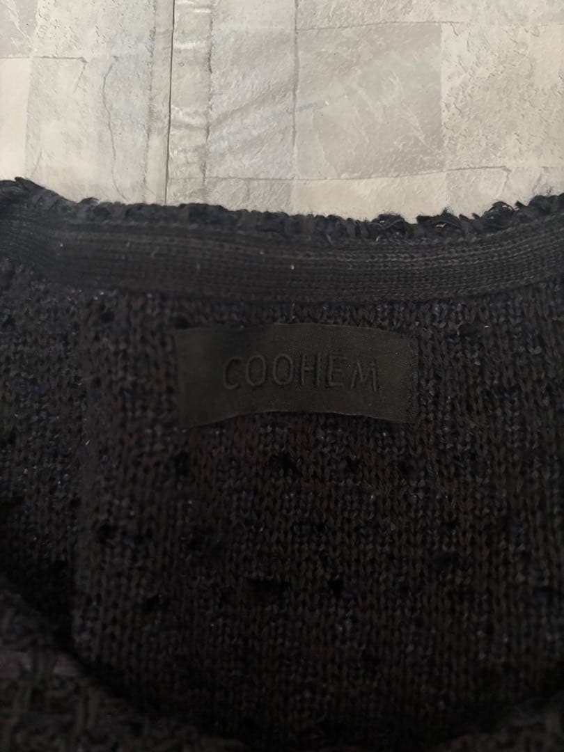 COOHEM ツイードジャケット ニットジャケット XL ネイビー