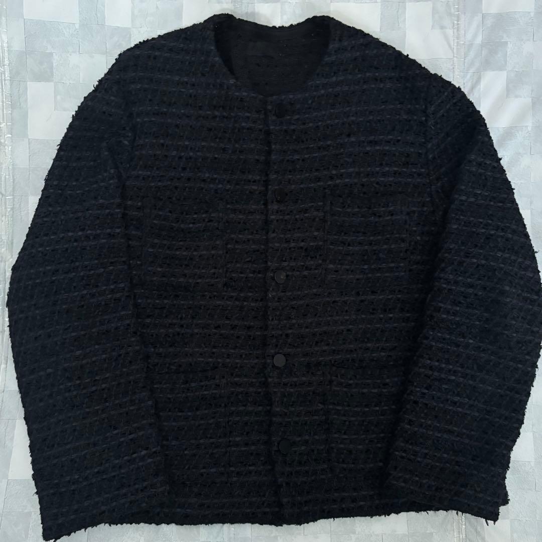 COOHEM ツイードジャケット ニットジャケット XL ネイビー