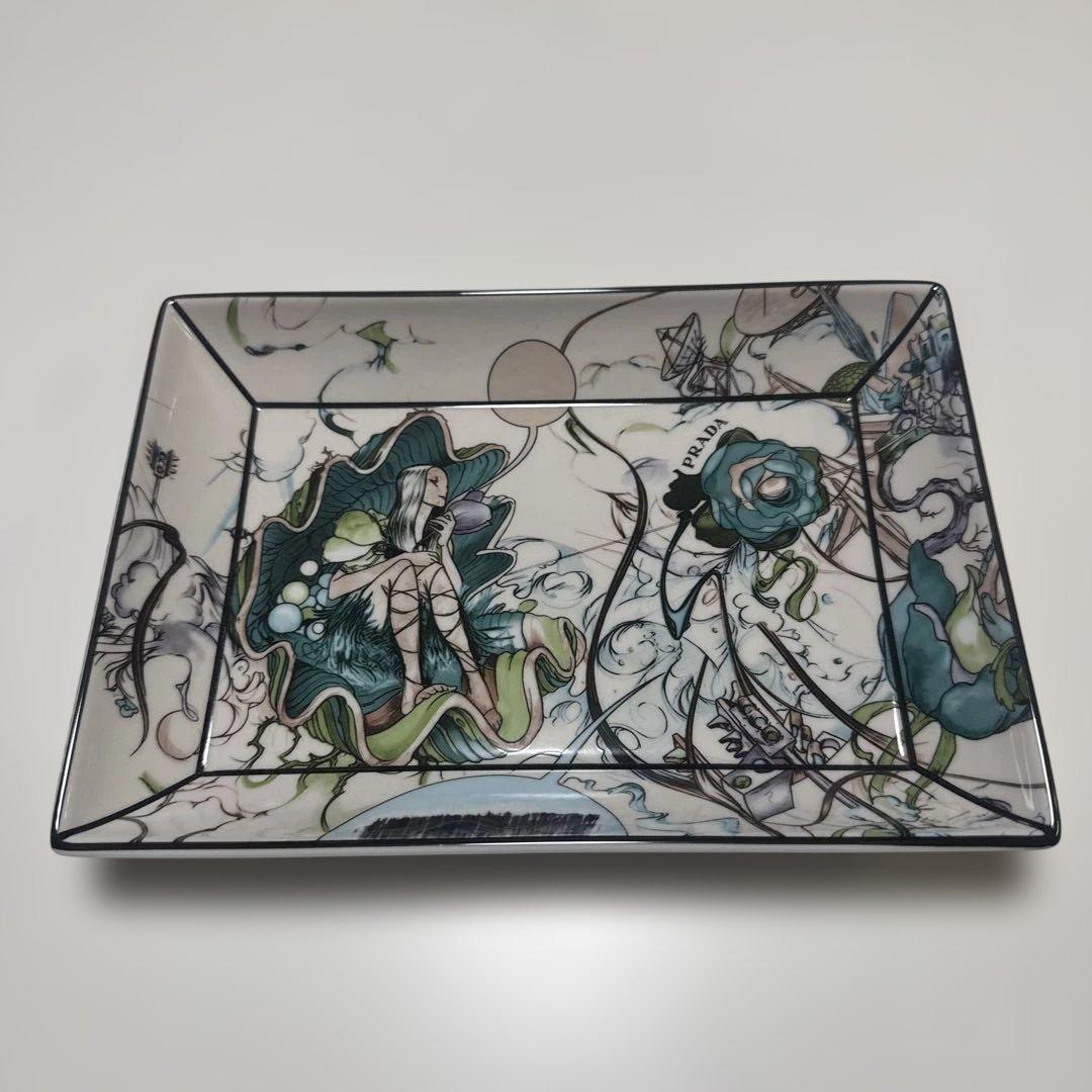 ラージ　レクタンギュラー　ポーセリン　キャッチオールトレー　Florid