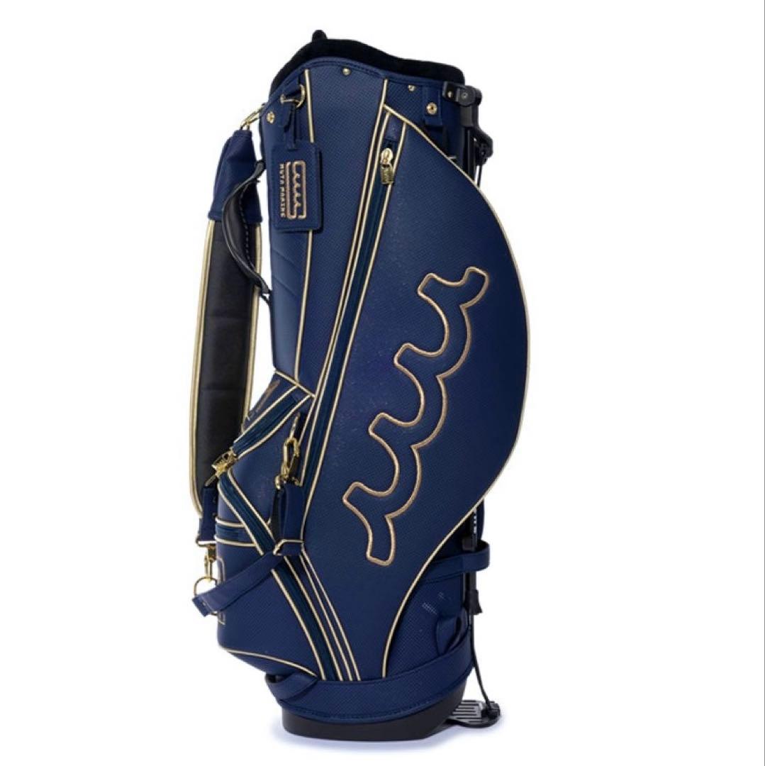 ムータマリン パンチングエシカルレザー スタンドキャディバッグとヘッドカバー