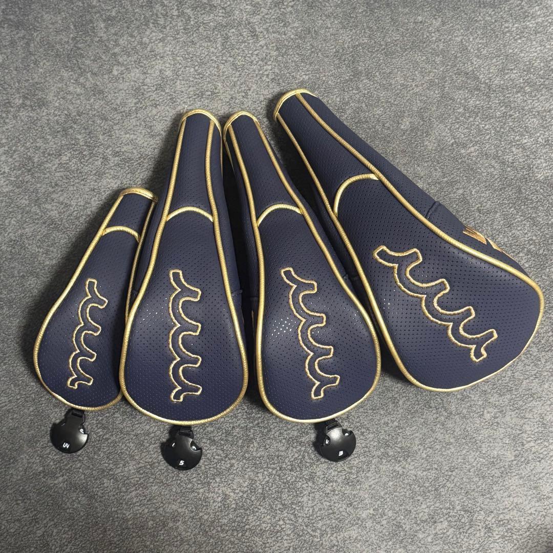 ムータマリン パンチングエシカルレザー スタンドキャディバッグとヘッドカバー