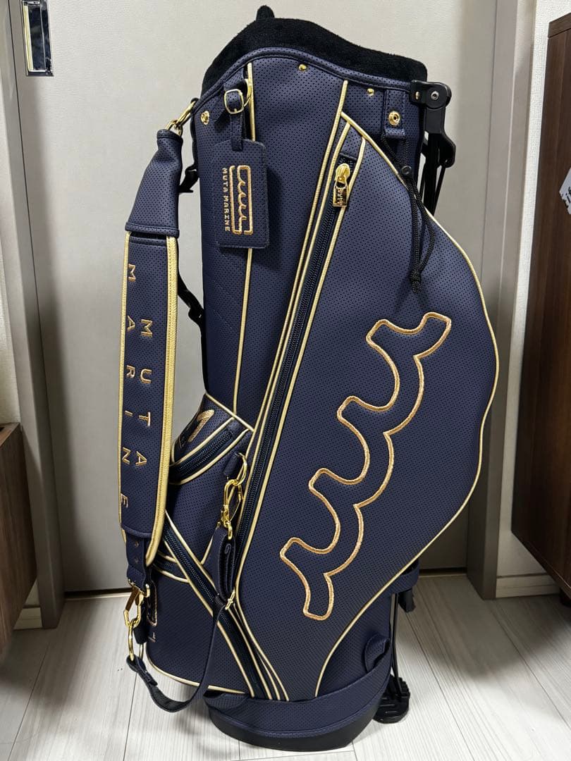 ムータマリン パンチングエシカルレザー スタンドキャディバッグとヘッドカバー