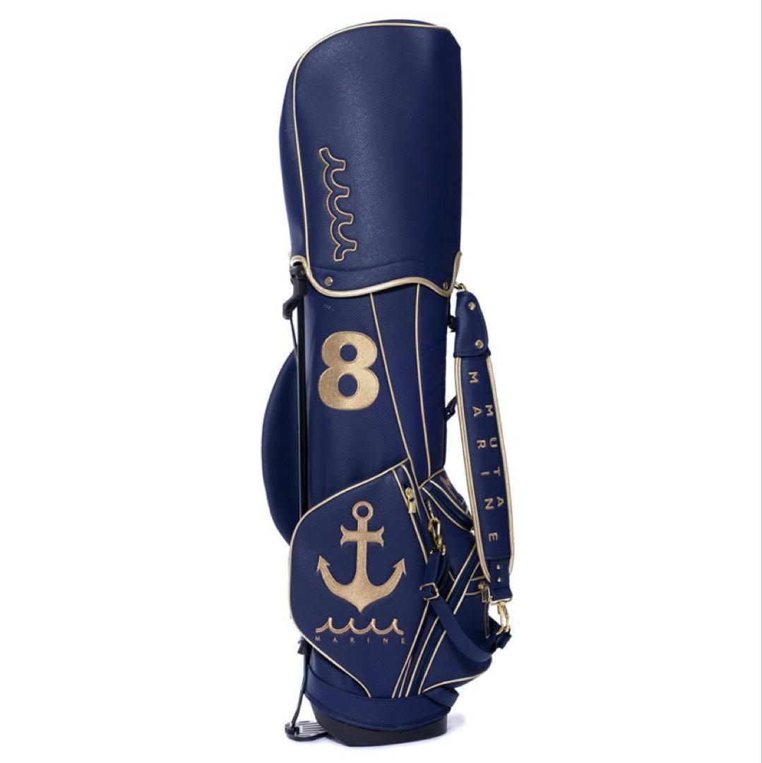 ムータマリン パンチングエシカルレザー スタンドキャディバッグとヘッドカバー