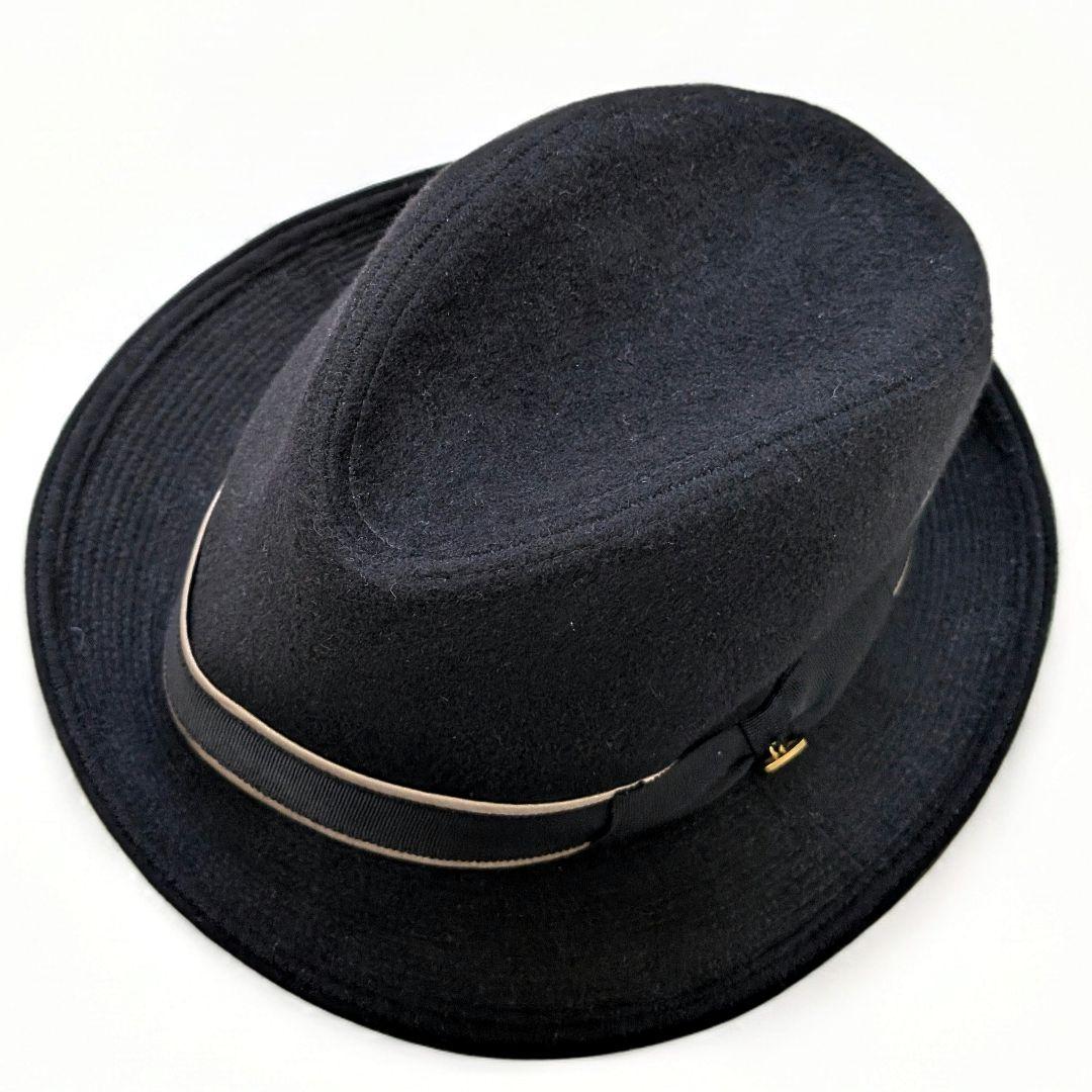 Borsalino アンゴラ100％ 中折れ フェルト ハット 黒 60cm