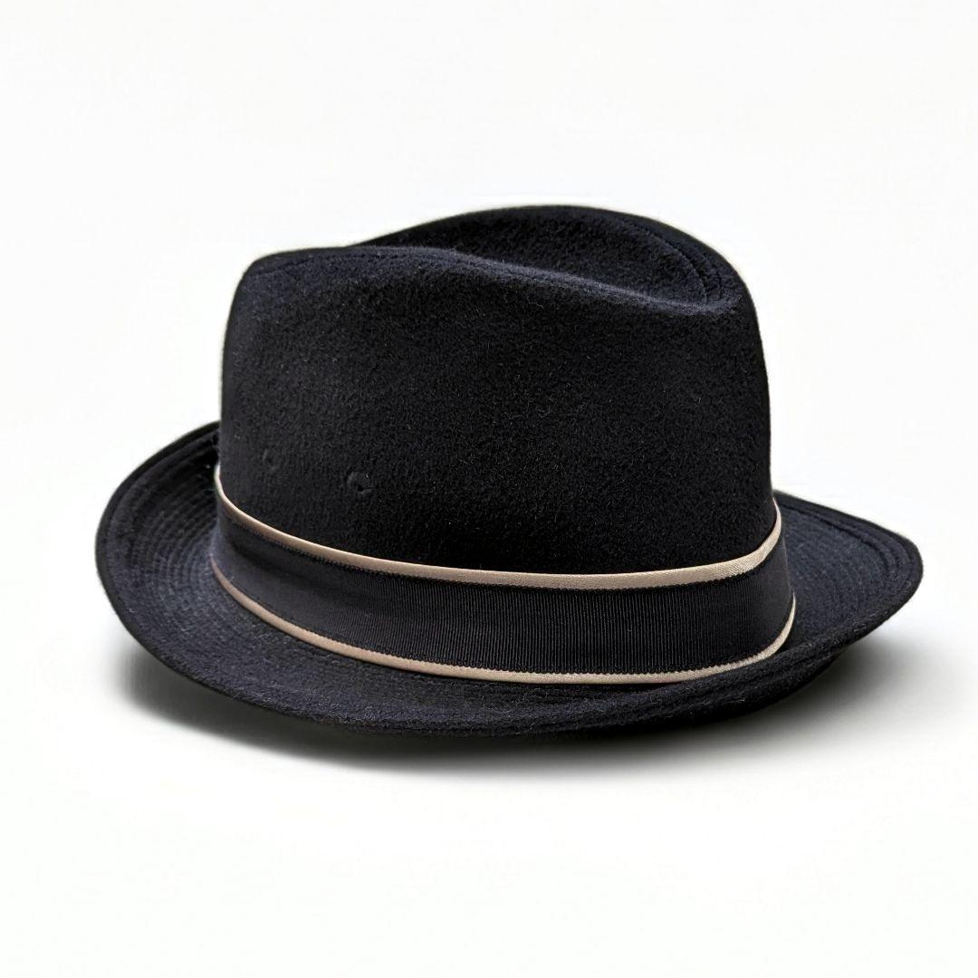 Borsalino アンゴラ100％ 中折れ フェルト ハット 黒 60cm