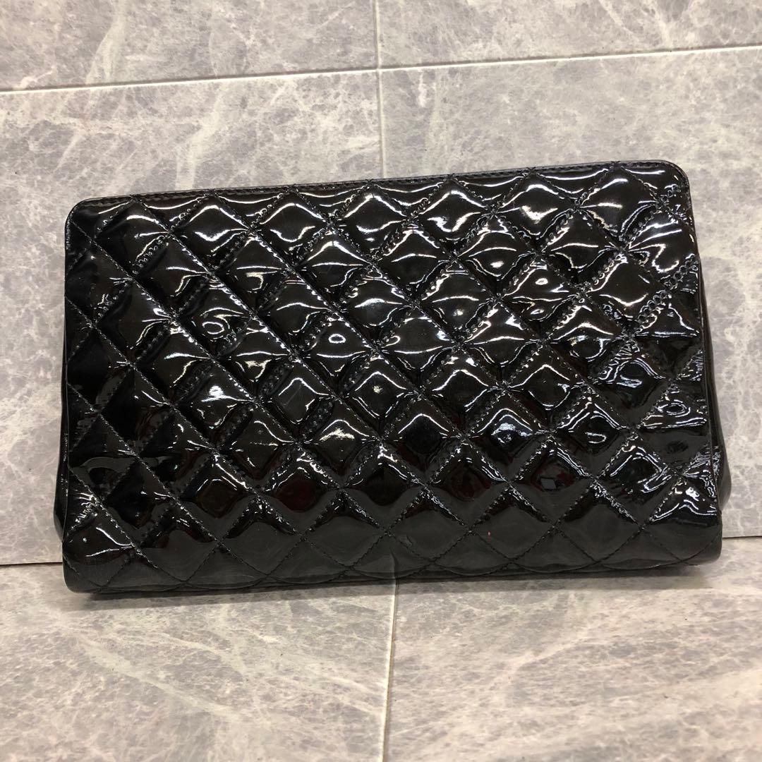 CHANEL ココマーク パテントレザー クラッチバッグ 17番台