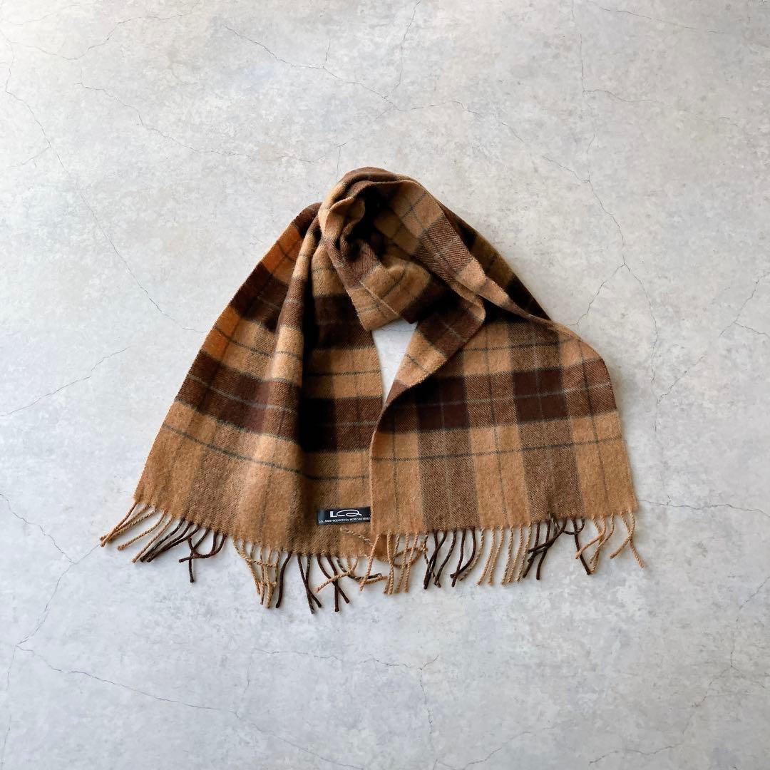 LQ エルキュー ワイズフォーメン Y's for men チェック柄 マフラー