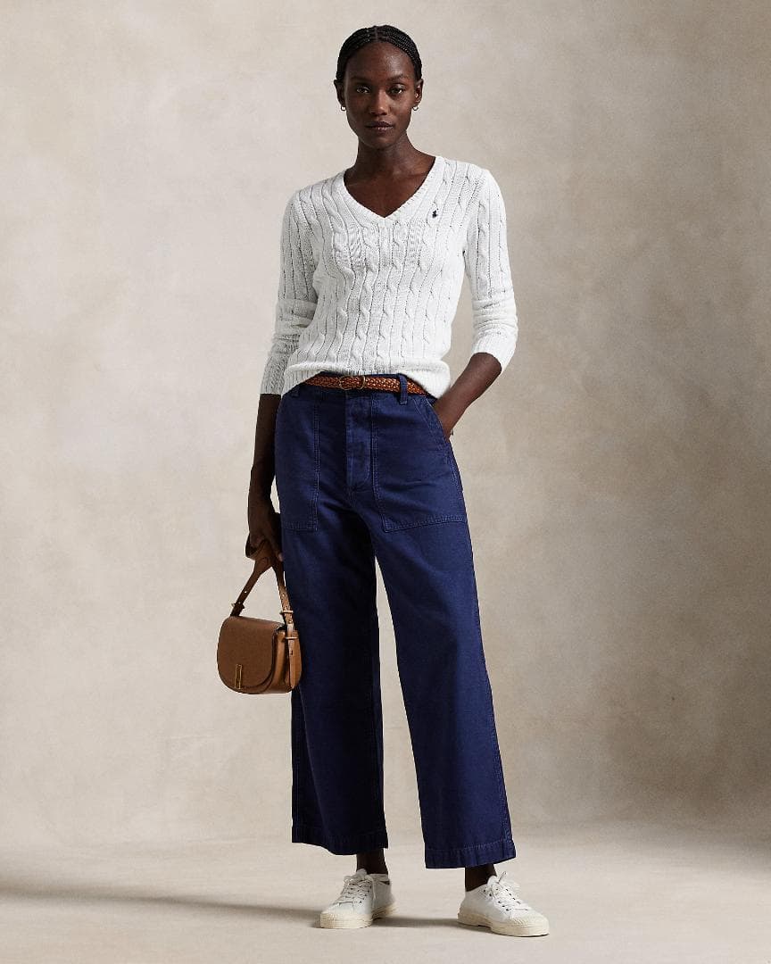 新品 ポロ・ラルフローレン 25SS Ricky ワイドレッグ クロップ パンツ