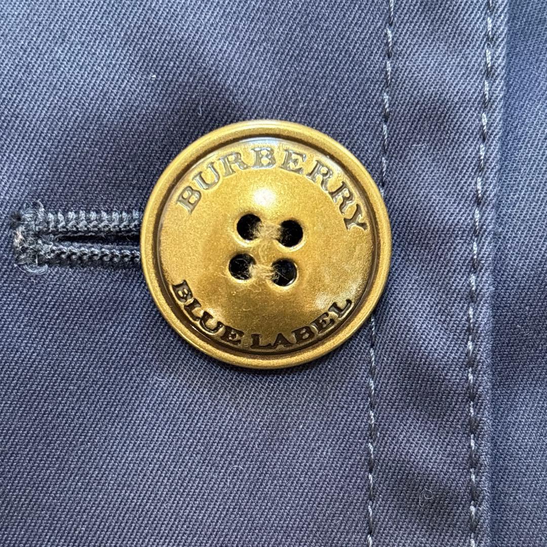 バーバリー ブルーレーベル ノバチェック ピーコート ナポレオン 金ボタン