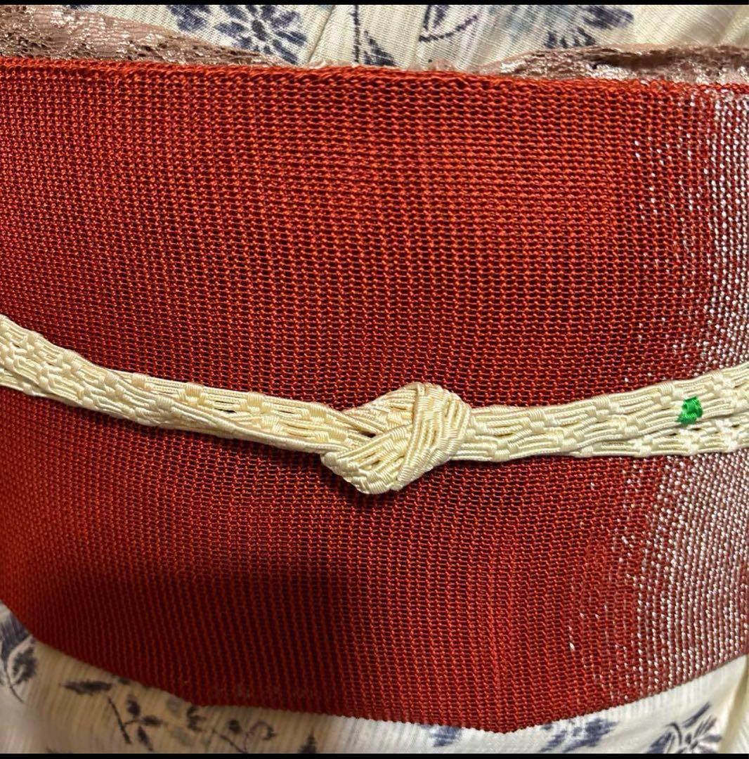 未使用近い　美品　高級化繊　小千谷縮風　小紋　フルセット