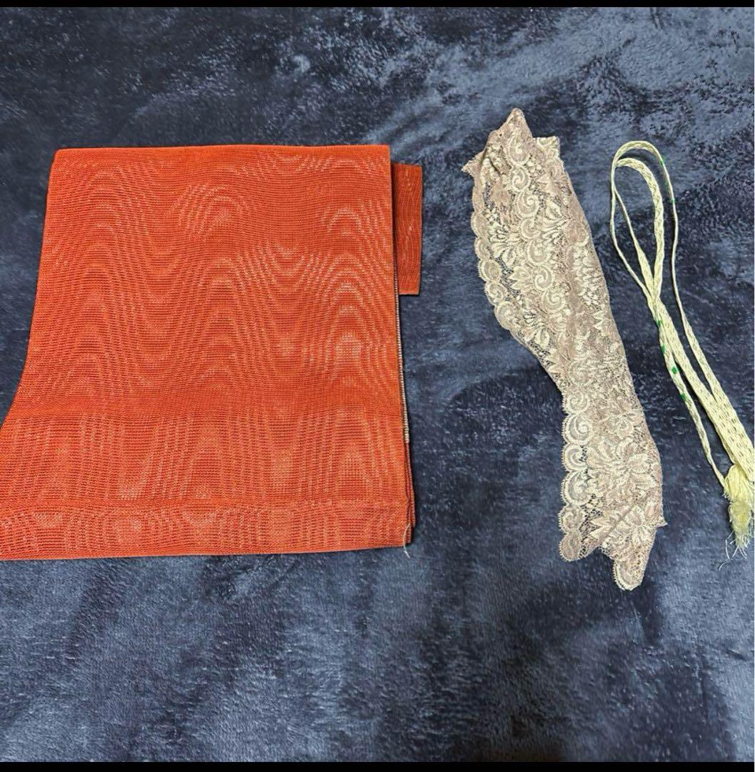 未使用近い　美品　高級化繊　小千谷縮風　小紋　フルセット