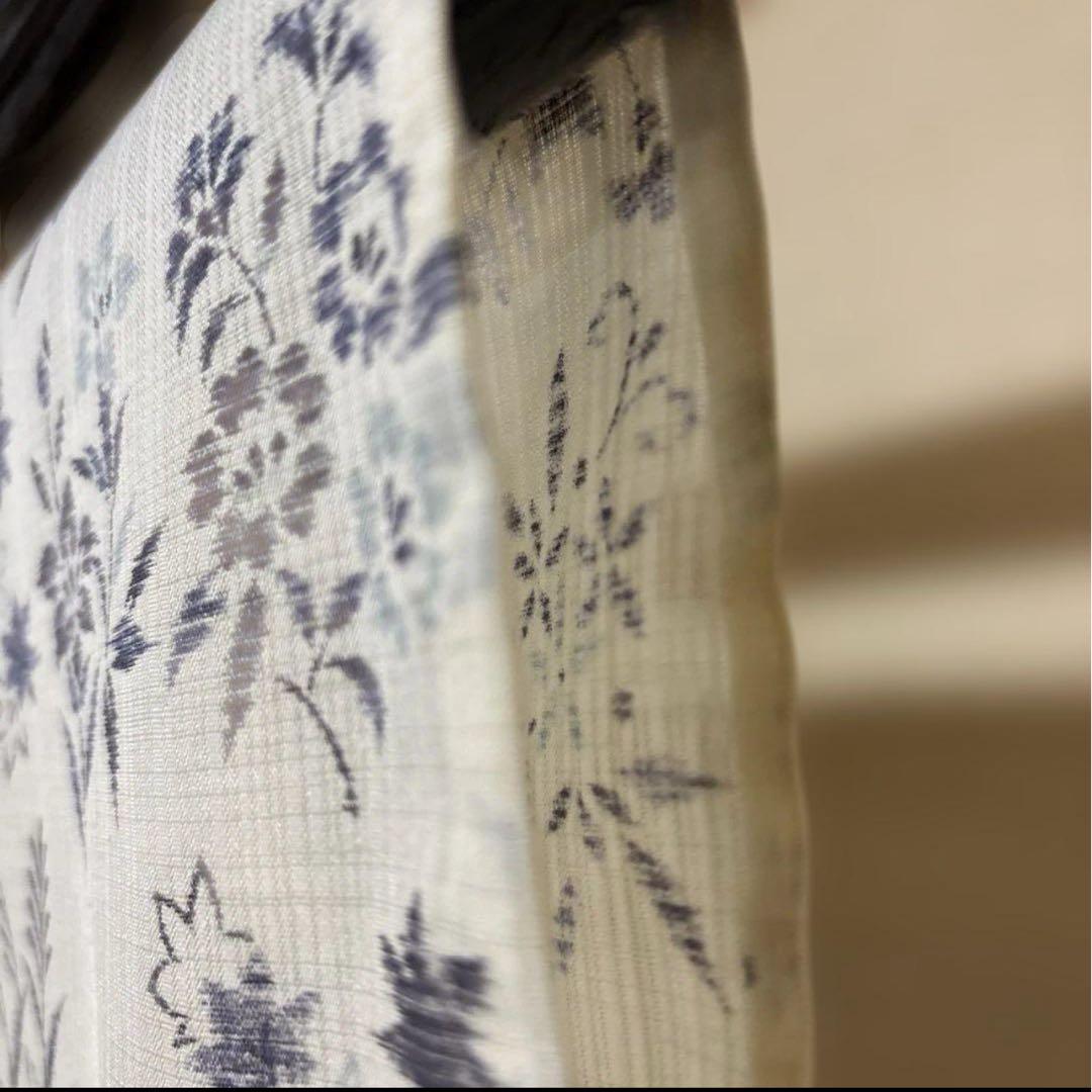 未使用近い　美品　高級化繊　小千谷縮風　小紋　フルセット