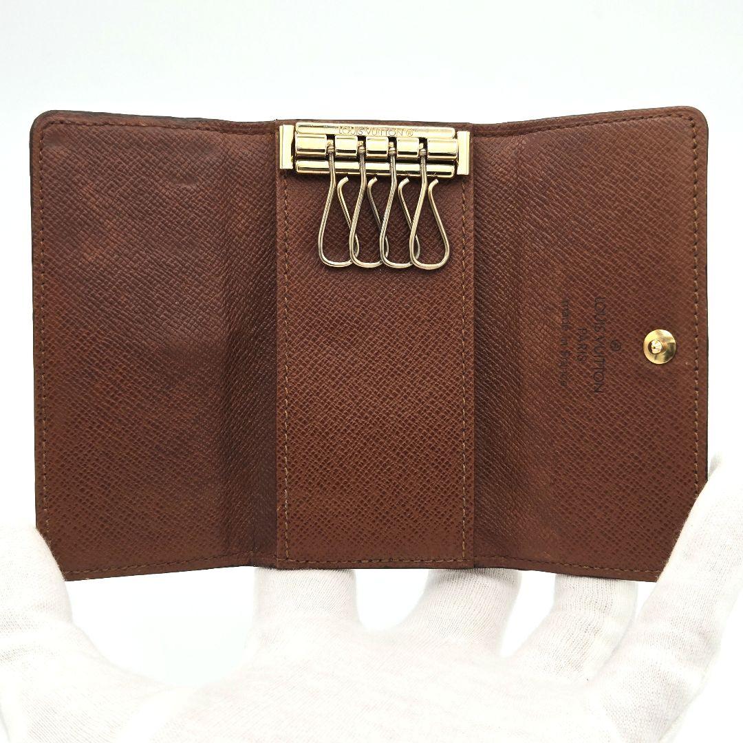 【美品】ルイヴィトン キーケース ミュルティクレ4 4連 モノグラム ブラウン