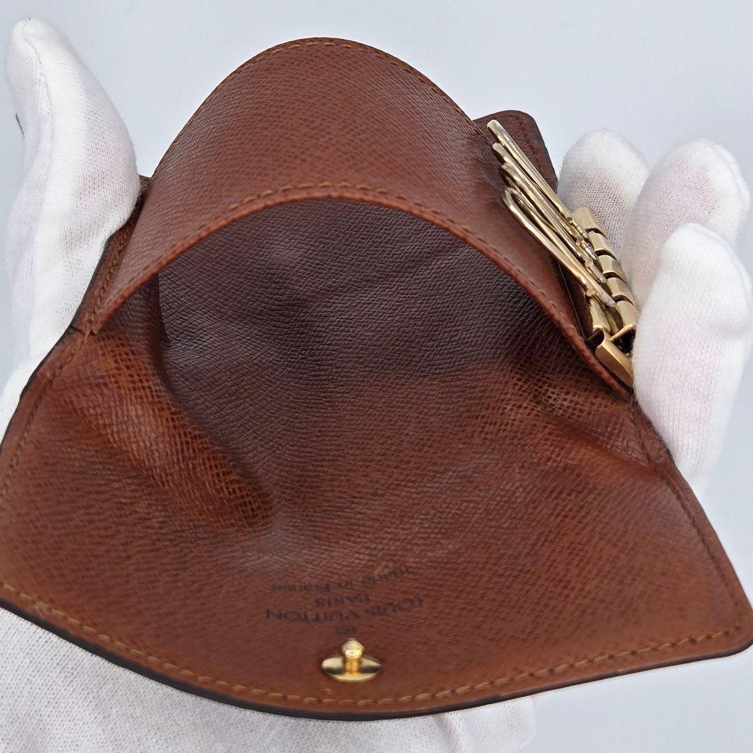 【美品】ルイヴィトン キーケース ミュルティクレ4 4連 モノグラム ブラウン