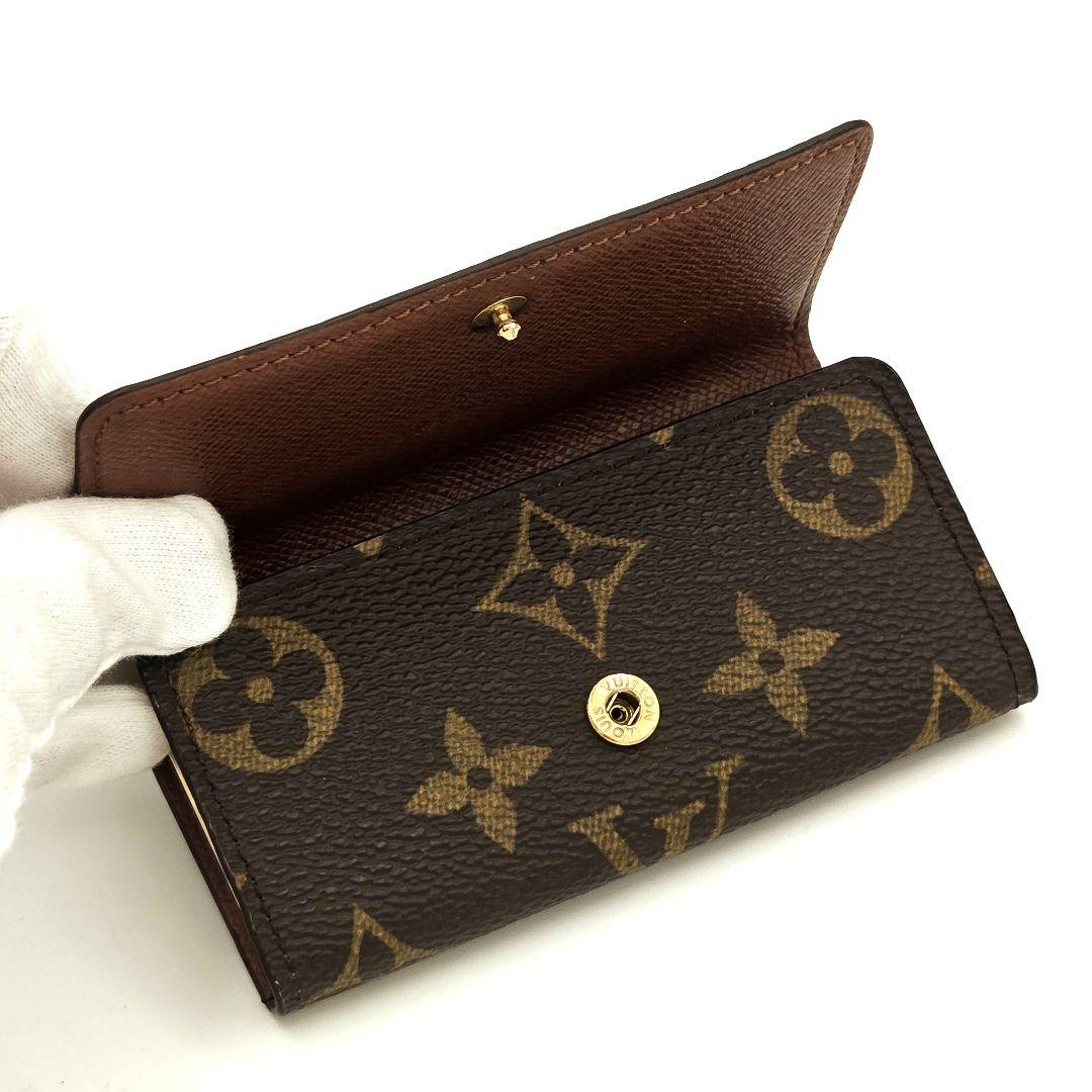 【美品】ルイヴィトン キーケース ミュルティクレ4 4連 モノグラム ブラウン