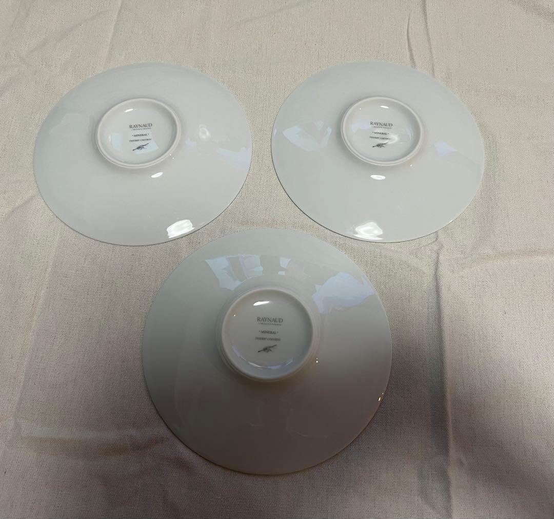 美品RAYNAUDレイノーミネラルスカイブルー プレート16cm3枚セットF42