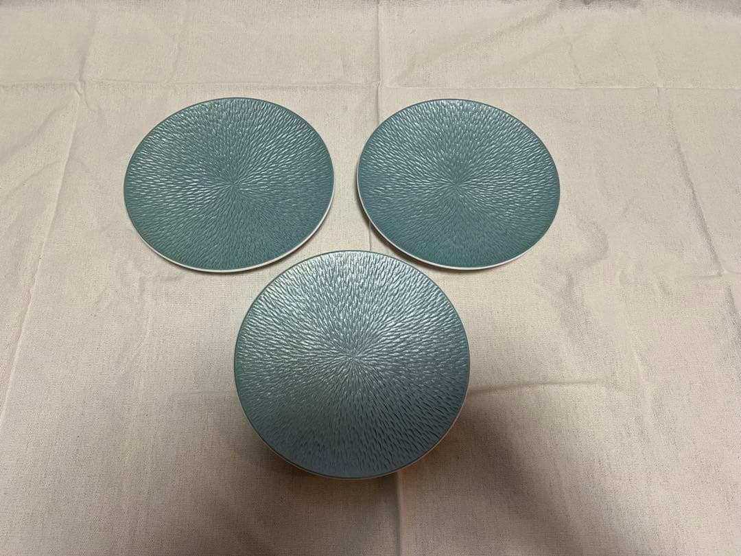 美品RAYNAUDレイノーミネラルスカイブルー プレート16cm3枚セットF42