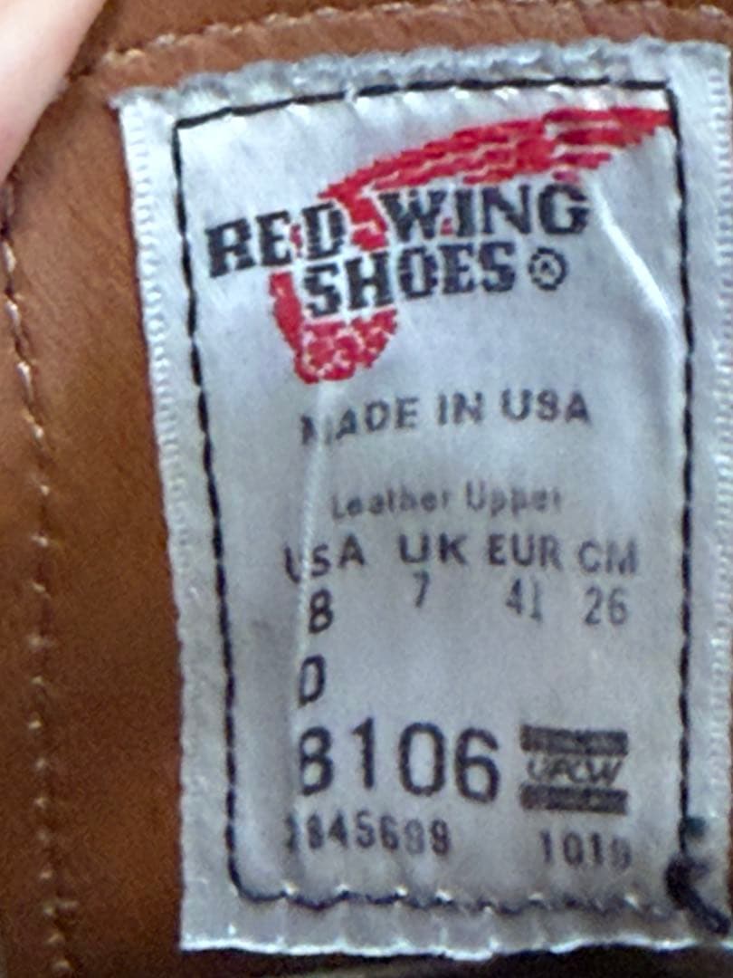 RED WING レッドウィング オックスフォード 短靴 US8 品番8106