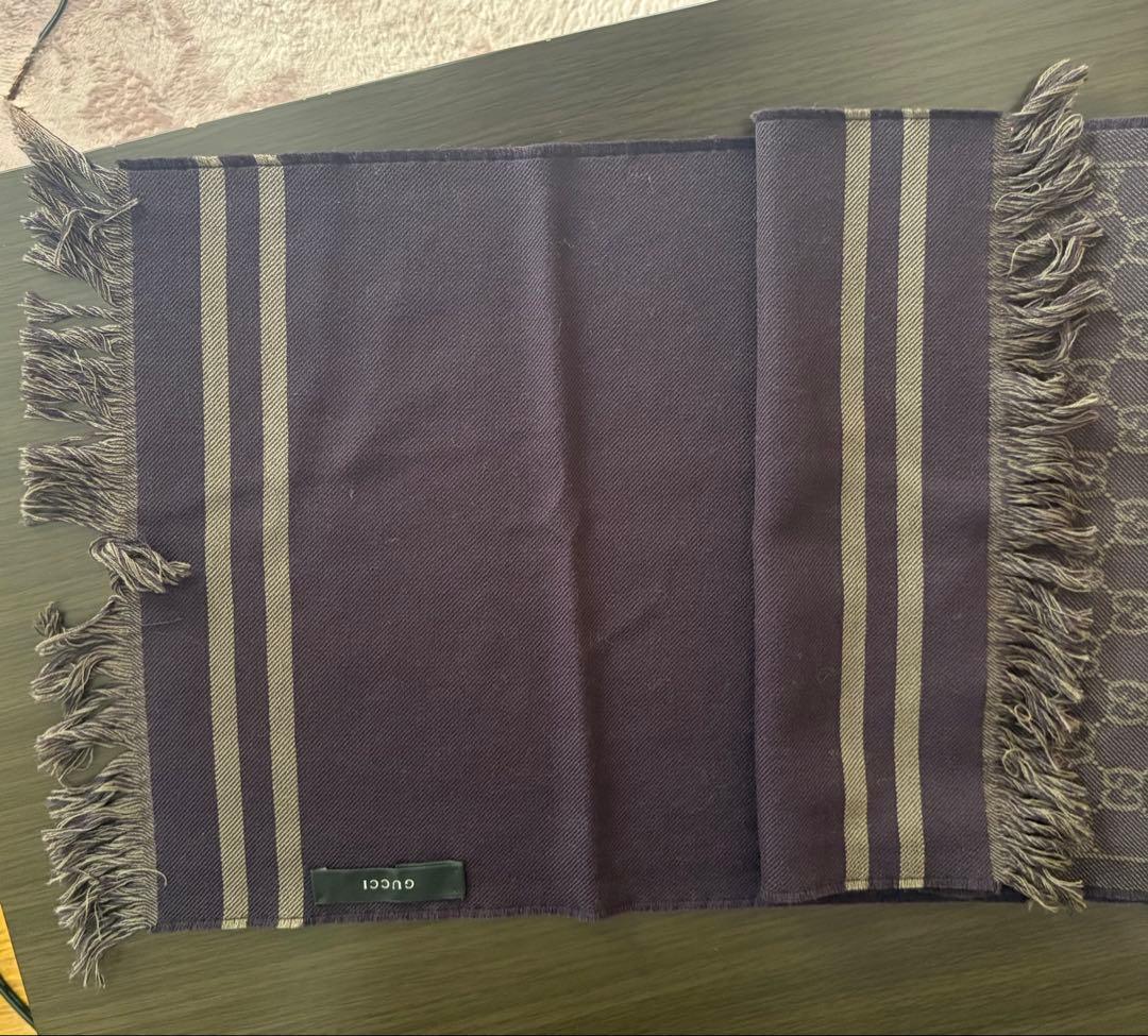 GUCCI 紫色 GGパターン マフラー