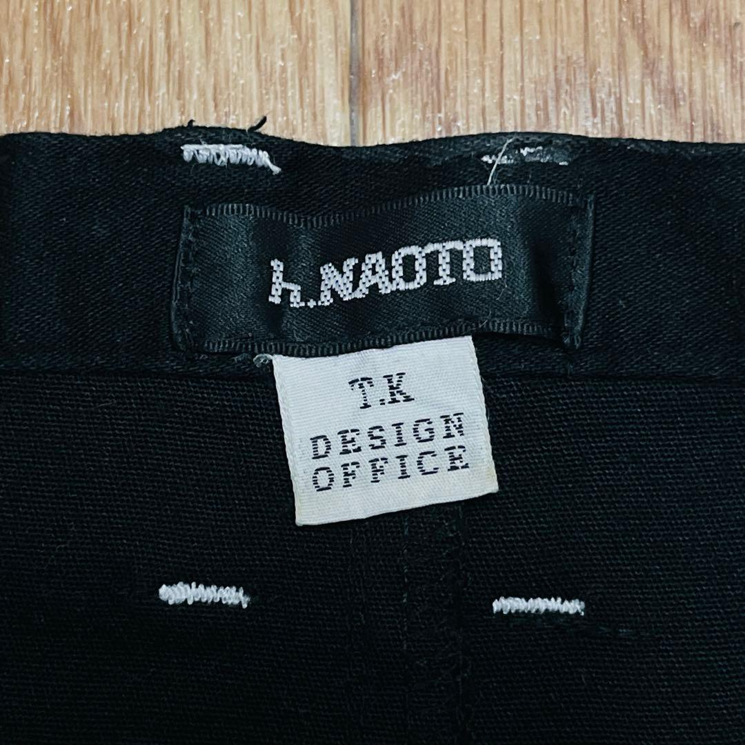 h.NAOTO ベルト付 ムラ染ペイント クロップドパンツ Y2K パンク