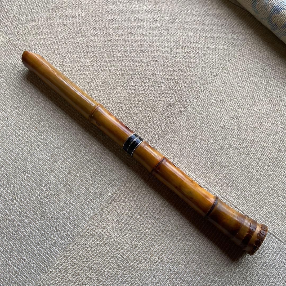 236尺八本体 一尺八寸管　忠輔銘　竹製 5穴