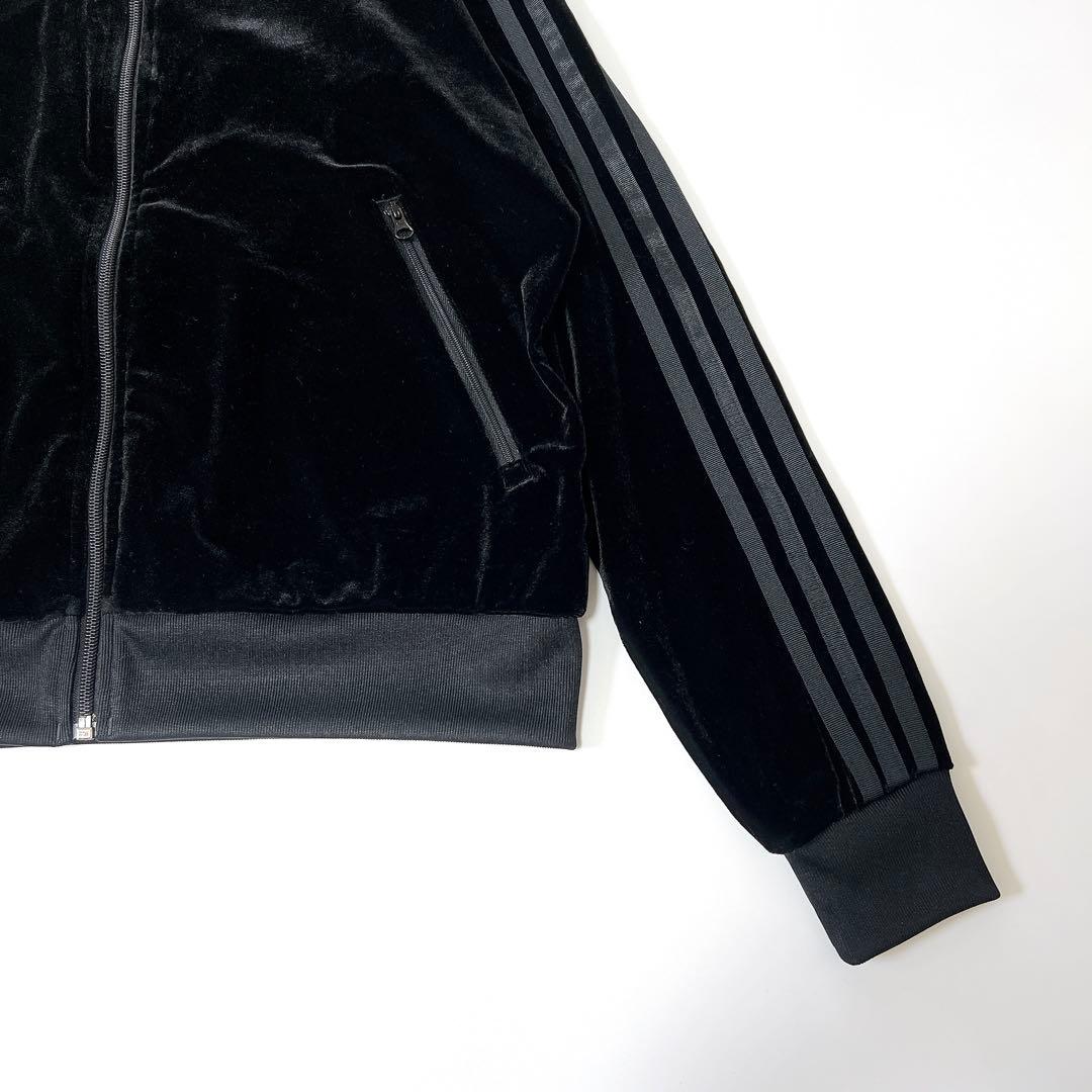 《美品》アディダス トラックジャケット SST ベロア 黒×緑 2XOTサイズ