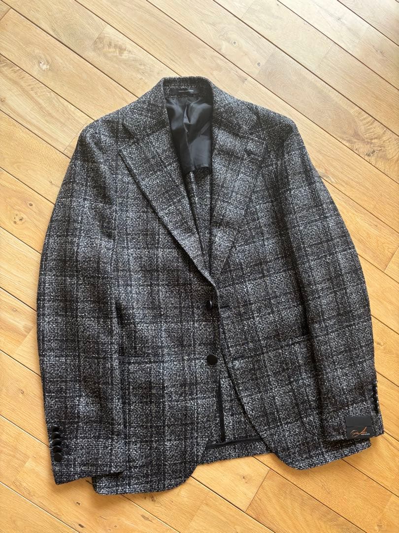 未使用　TAGLIATOR タリアトーレ ウールジャケット48 グレー系チェック