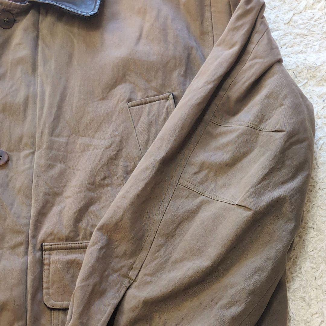 値下げ中【USA製】80sL.L.Beanカバーオール襟レザーダック地