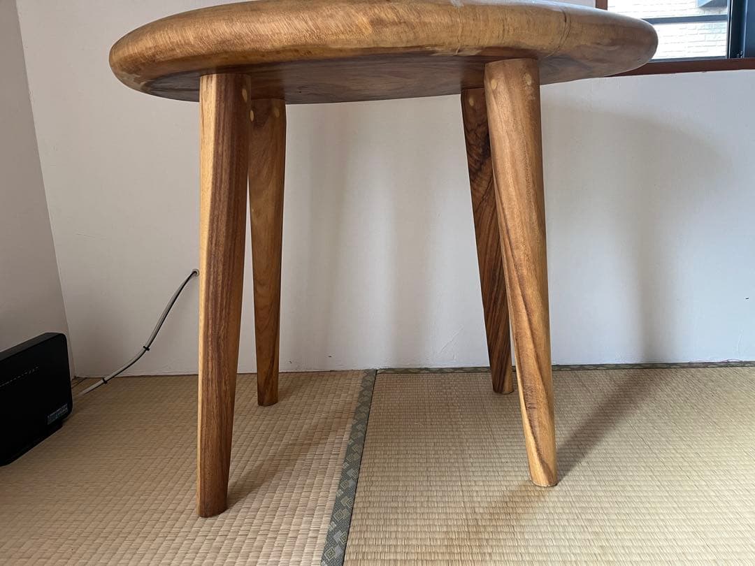 【東京都世田谷区手渡】 伊豆大工市場13万円以上 一枚板テーブル椅子2脚セット