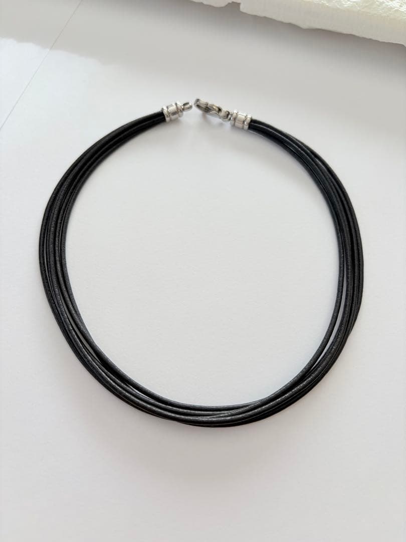 BVLGARI ブラックレザーネックレス チョーカー ブルガリ