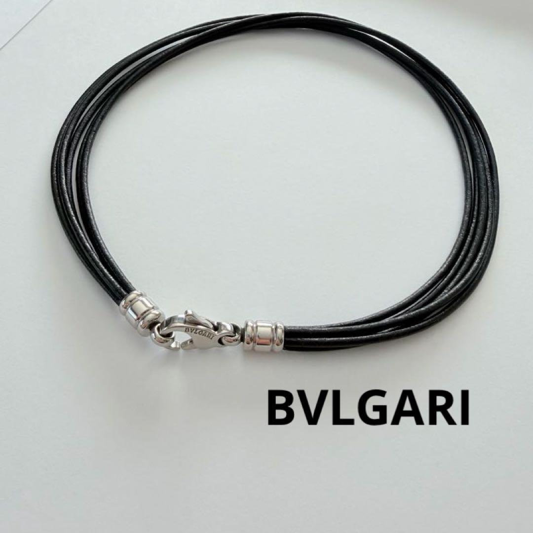 BVLGARI ブラックレザーネックレス チョーカー ブルガリ