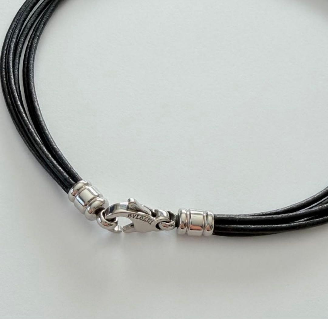 BVLGARI ブラックレザーネックレス チョーカー ブルガリ