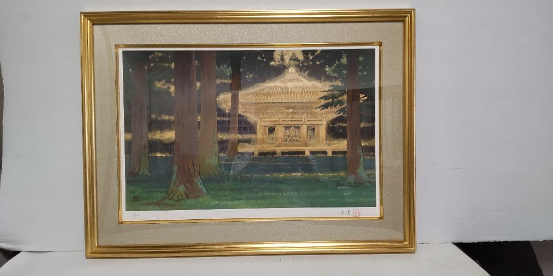 木版画 浅野信康 『黎明金色堂』 6 / 500 限定 ・本人サイン落款有り