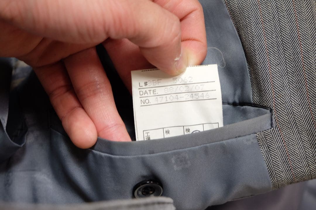 ヴィンテージ 古着 ダブル セットアップ グレー ウール モード デザイン