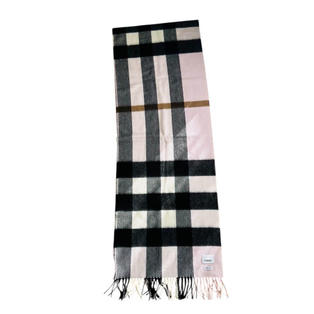 極美品 近年モデルBURBERRY バーバリー チェック カシミヤマフラー