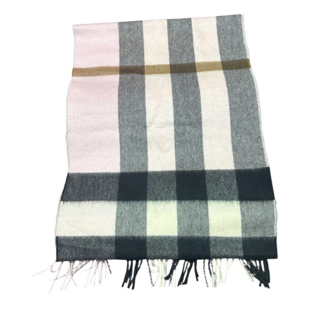 極美品 近年モデルBURBERRY バーバリー チェック カシミヤマフラー