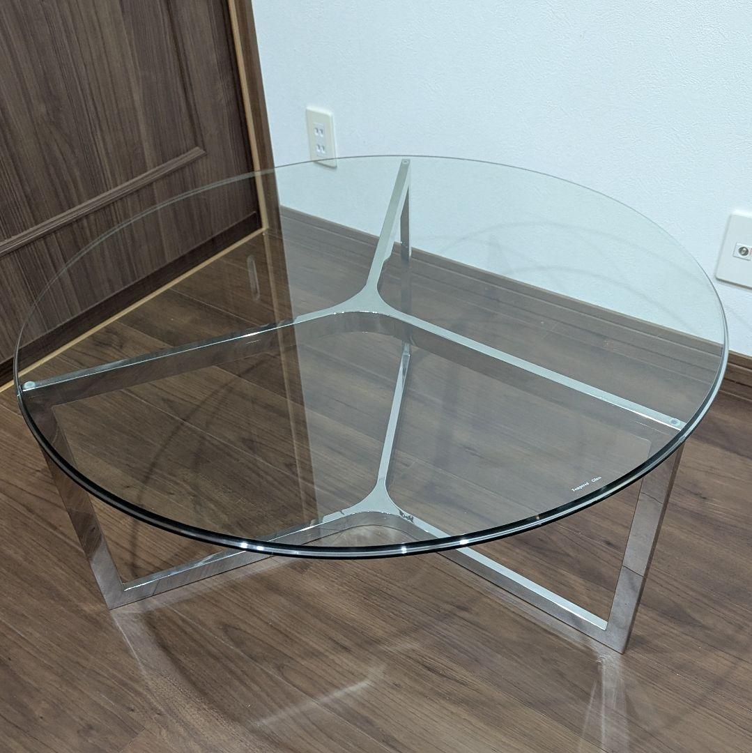 ガラステーブル センターテーブル ラウンドテーブル 丸テーブル 強化ガラス