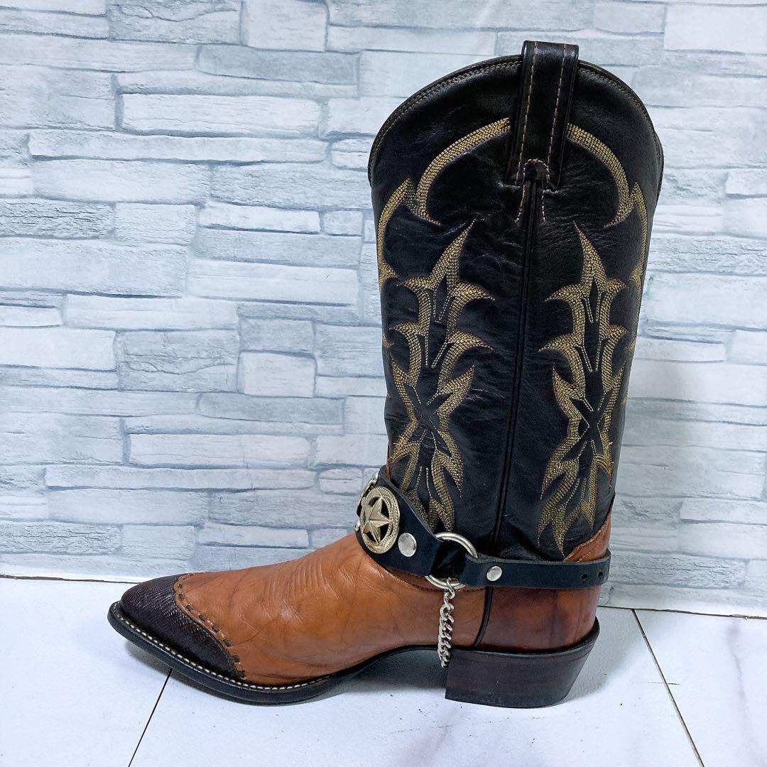 美品 トニーラマ ウエスタンブーツ 星コンチョ ブラウン 27 US9 USA