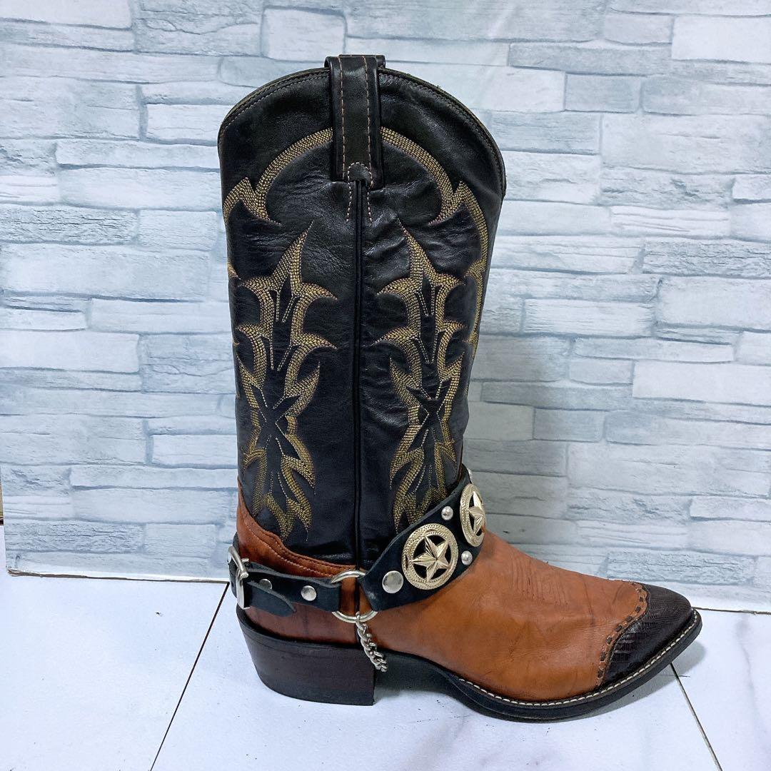 美品 トニーラマ ウエスタンブーツ 星コンチョ ブラウン 27 US9 USA