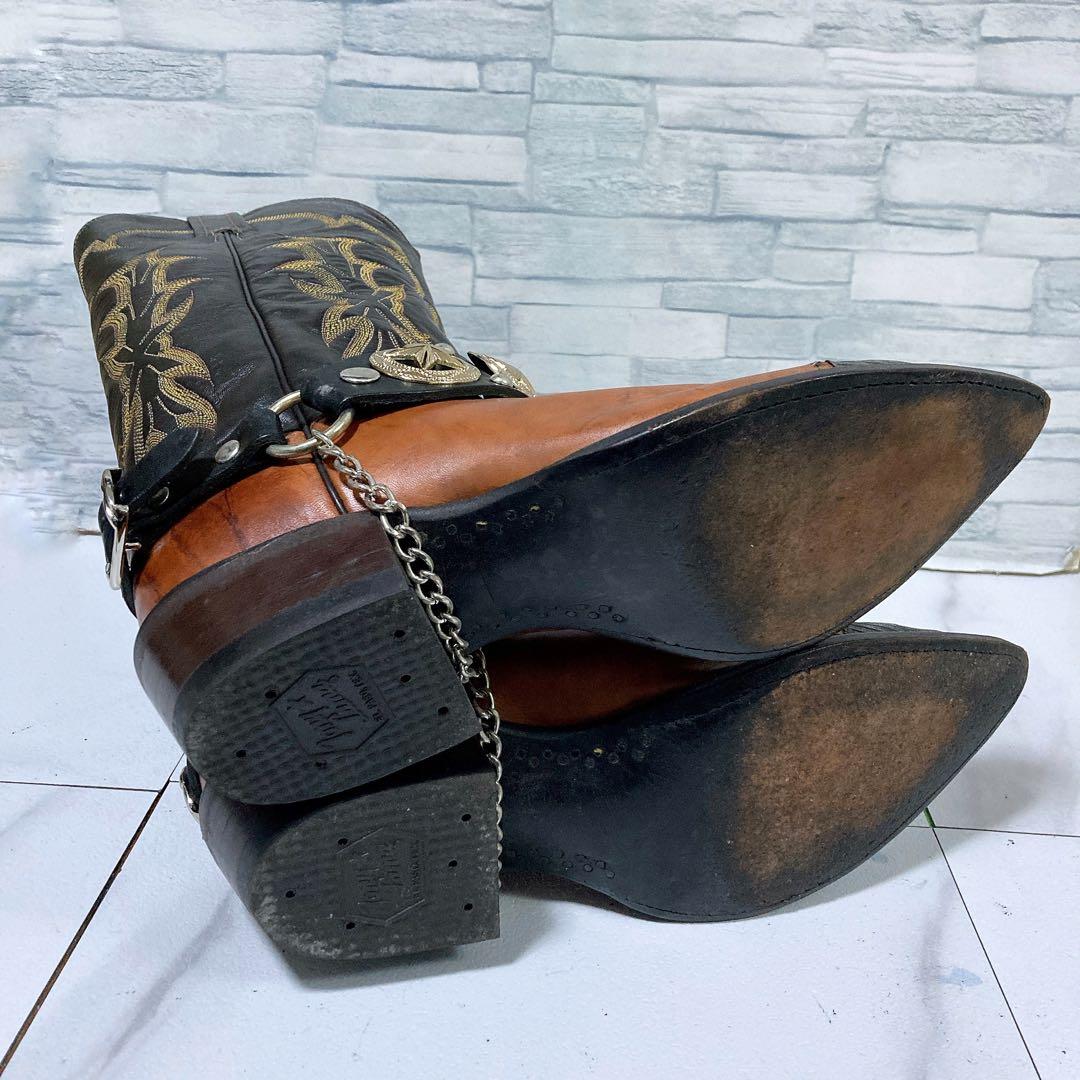 美品 トニーラマ ウエスタンブーツ 星コンチョ ブラウン 27 US9 USA