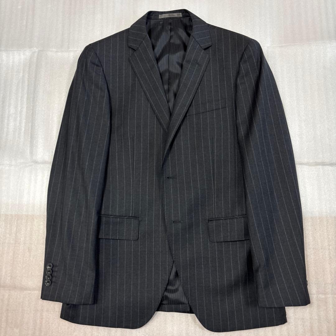 未使用級美品✨A5 イタリア高級CANONICO生地 グレーストライプ