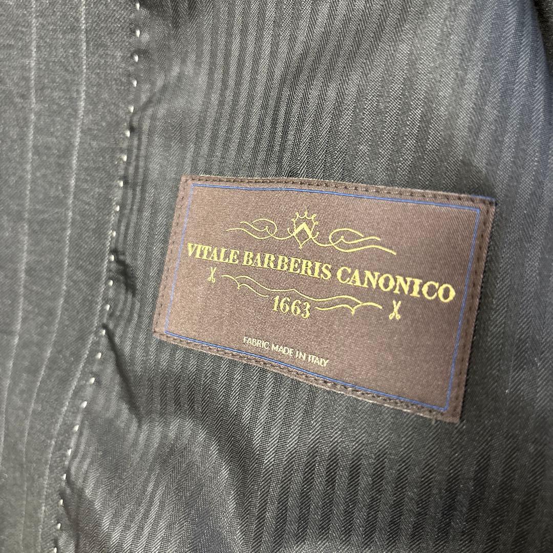 未使用級美品✨A5 イタリア高級CANONICO生地 グレーストライプ
