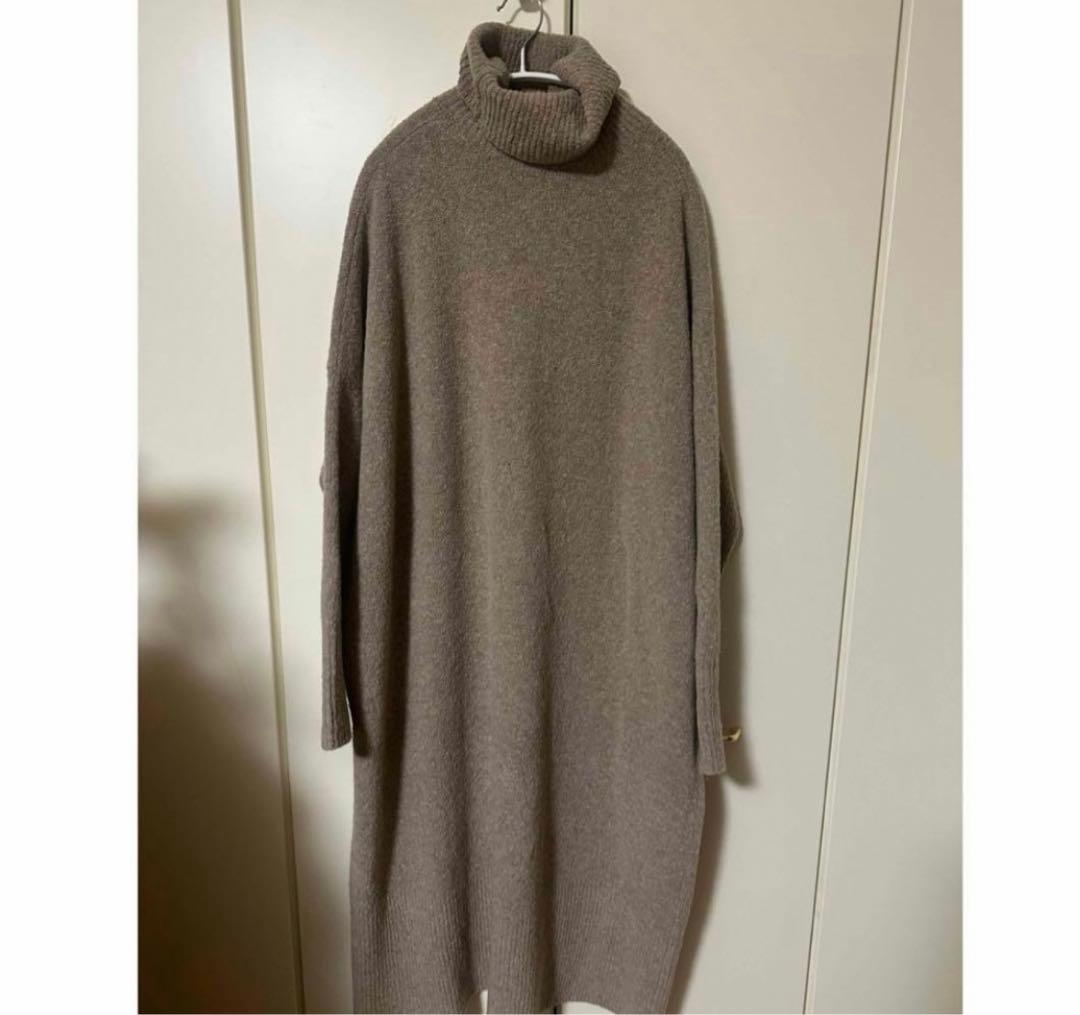 美品★カレンソロジー　ウールポアンニットワンピース　ベージュ