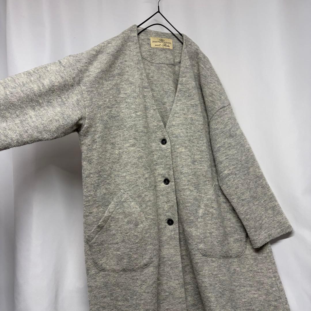 nest Robe ウールコート　ノーカラーコート　ワイドコート