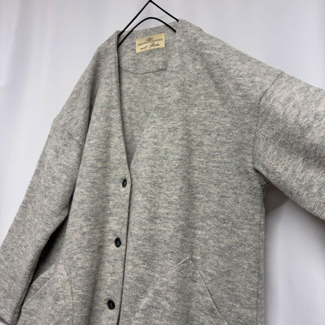 nest Robe ウールコート　ノーカラーコート　ワイドコート