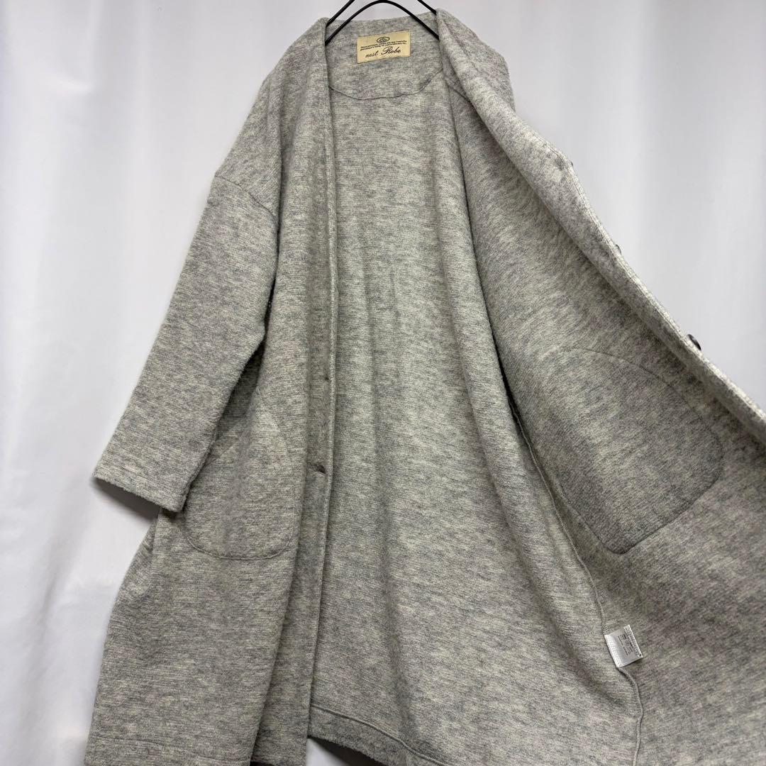 nest Robe ウールコート　ノーカラーコート　ワイドコート
