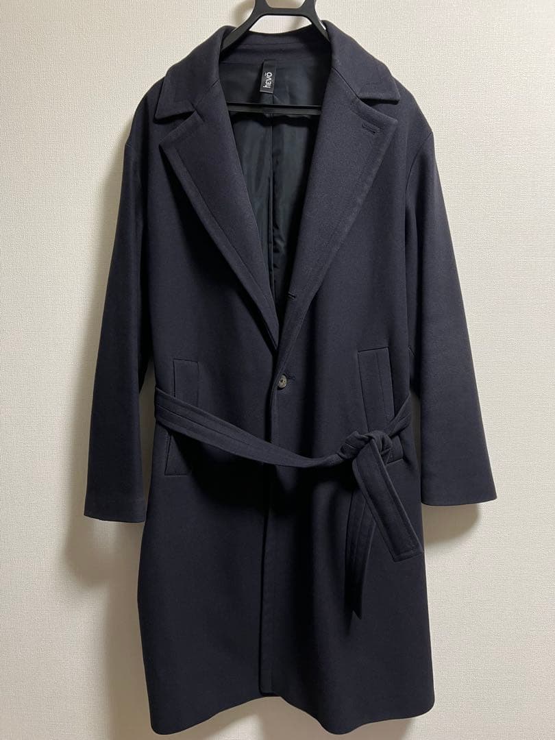【格安】Hevo OSTUNIシングルベルテッドウールコートネイビー50