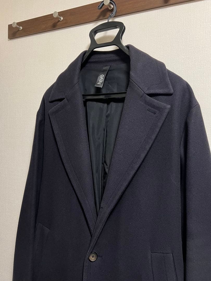 【格安】Hevo OSTUNIシングルベルテッドウールコートネイビー50